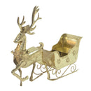 Bulk 2 Rustic Gold Xmas Reindeer & Sleigh 61x16x49.5cm