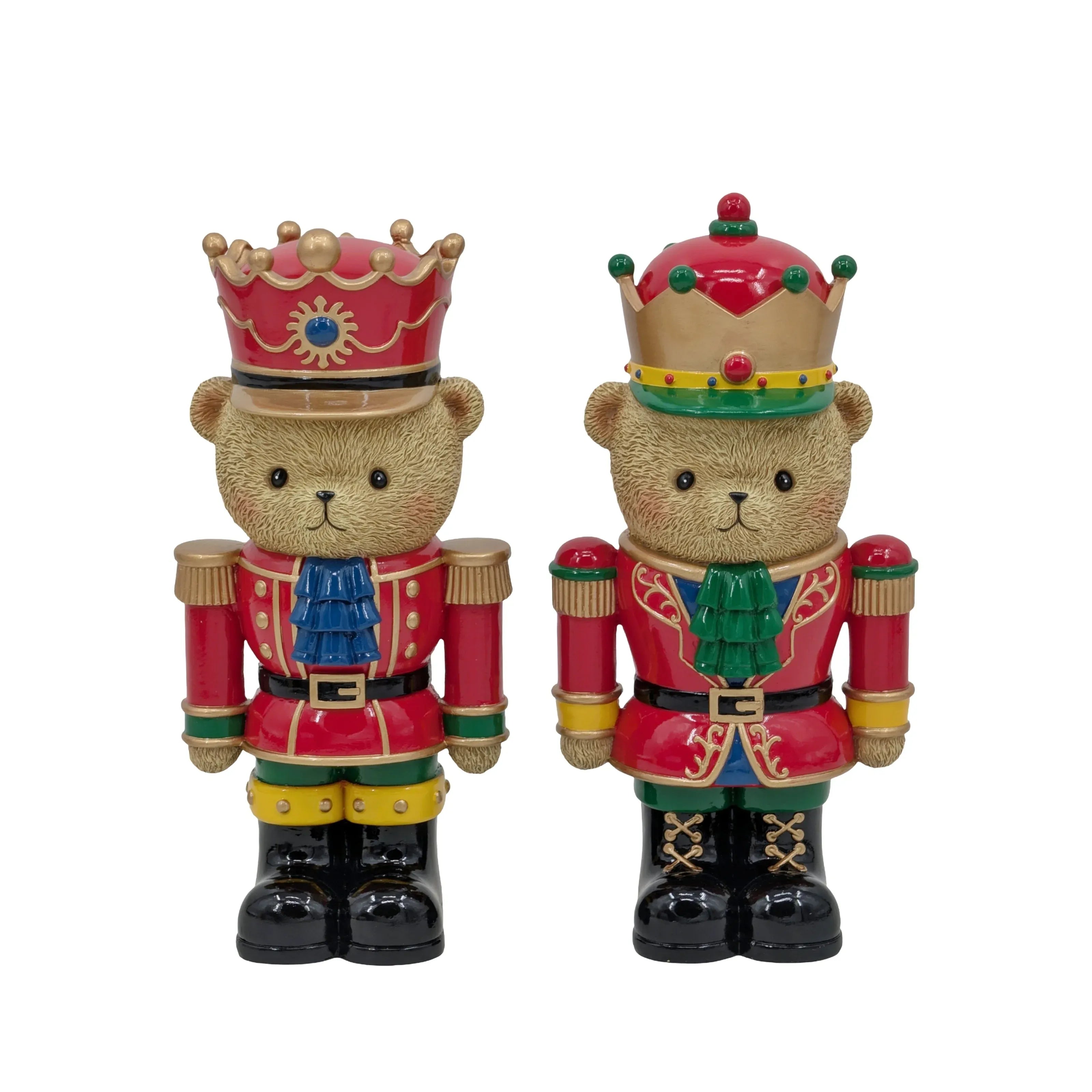 Bulk 8 Polyresin Xmas Bear Nutcracker 13x9.5x26cm 2 Asst
