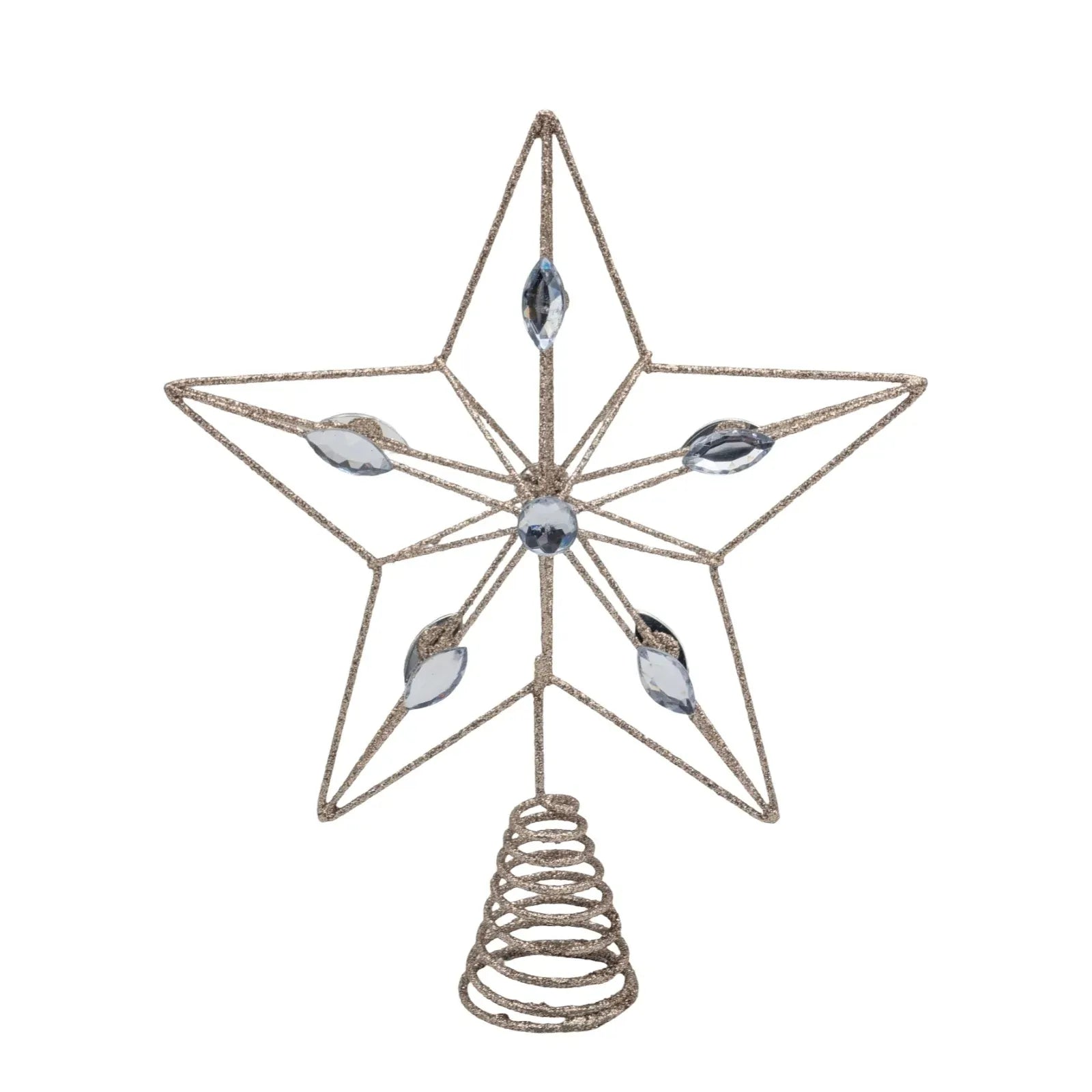 Bulk 12 Xmas Champagne Gold W Crystal Tree Top 20x23cm