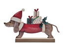 Xmas Metal Dashund Standing Deco 20x4x12cm