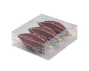 Bulk 12 Xmas Burgundy Velvet Ornament pk3 d8cm