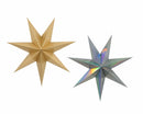 Bulk 24 Xmas Folded Paper Metallic Star 40cm 2 Asst