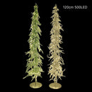 Bulk 2 Xmas Led Metallic Tinsel Tree 120cm 500led 2 Asst