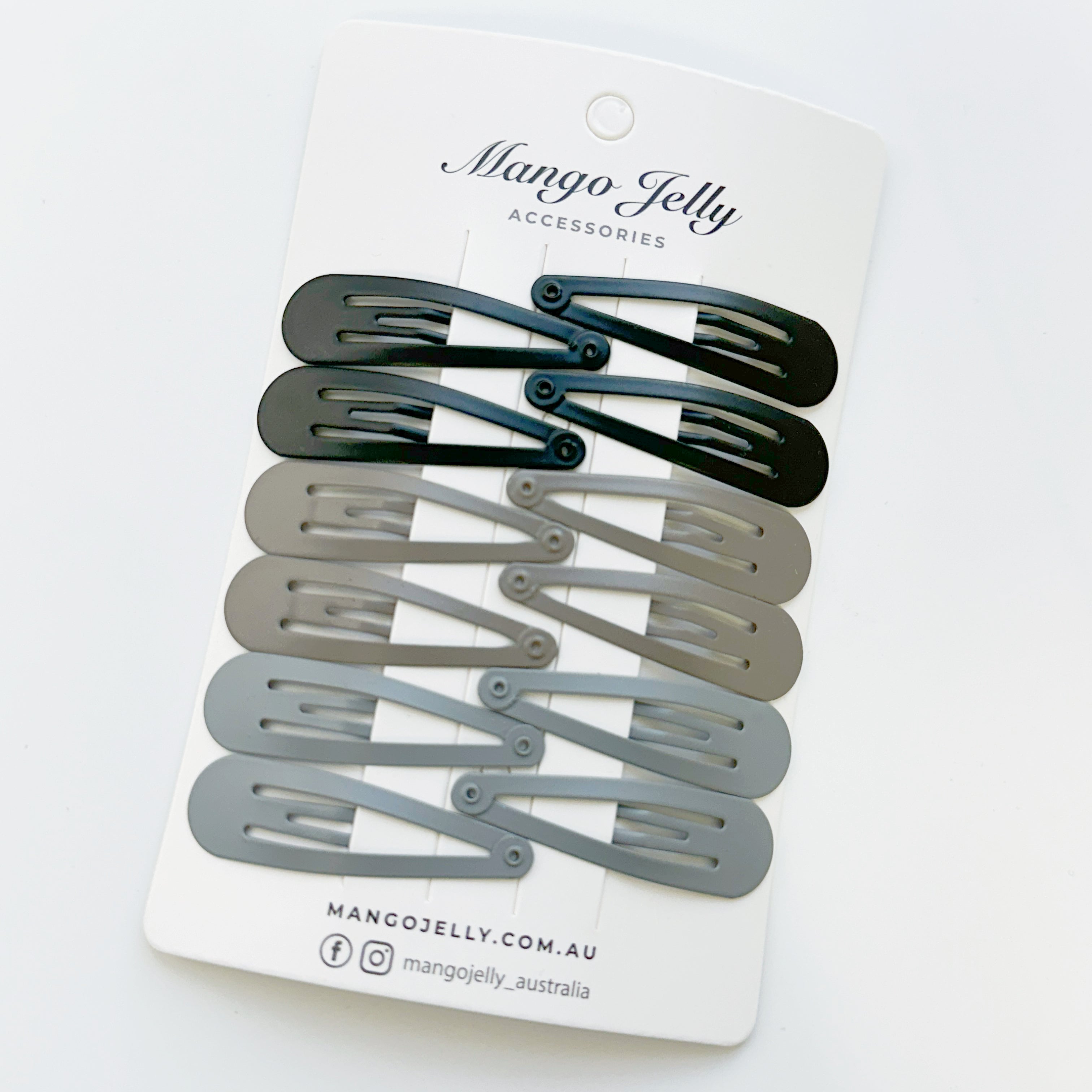 Essential Snap Hair clips - Black - 12 Pieces