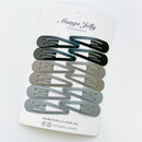 Essential Snap Hair clips - Black - 6 Pieces