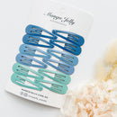 Essential Snap Hair clips - Blue - 12 Pieces