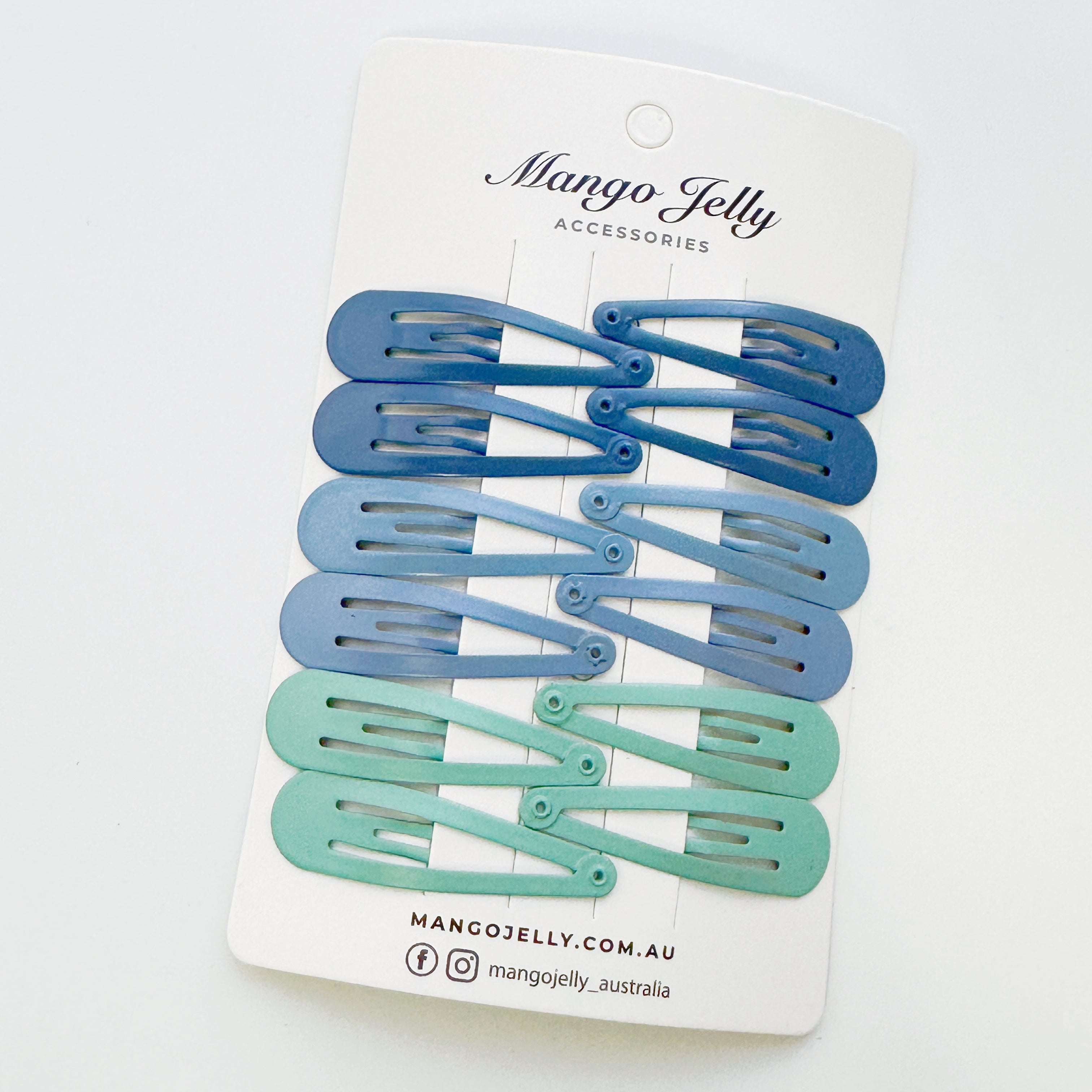 Essential Snap Hair clips - Blue - 12 Pieces