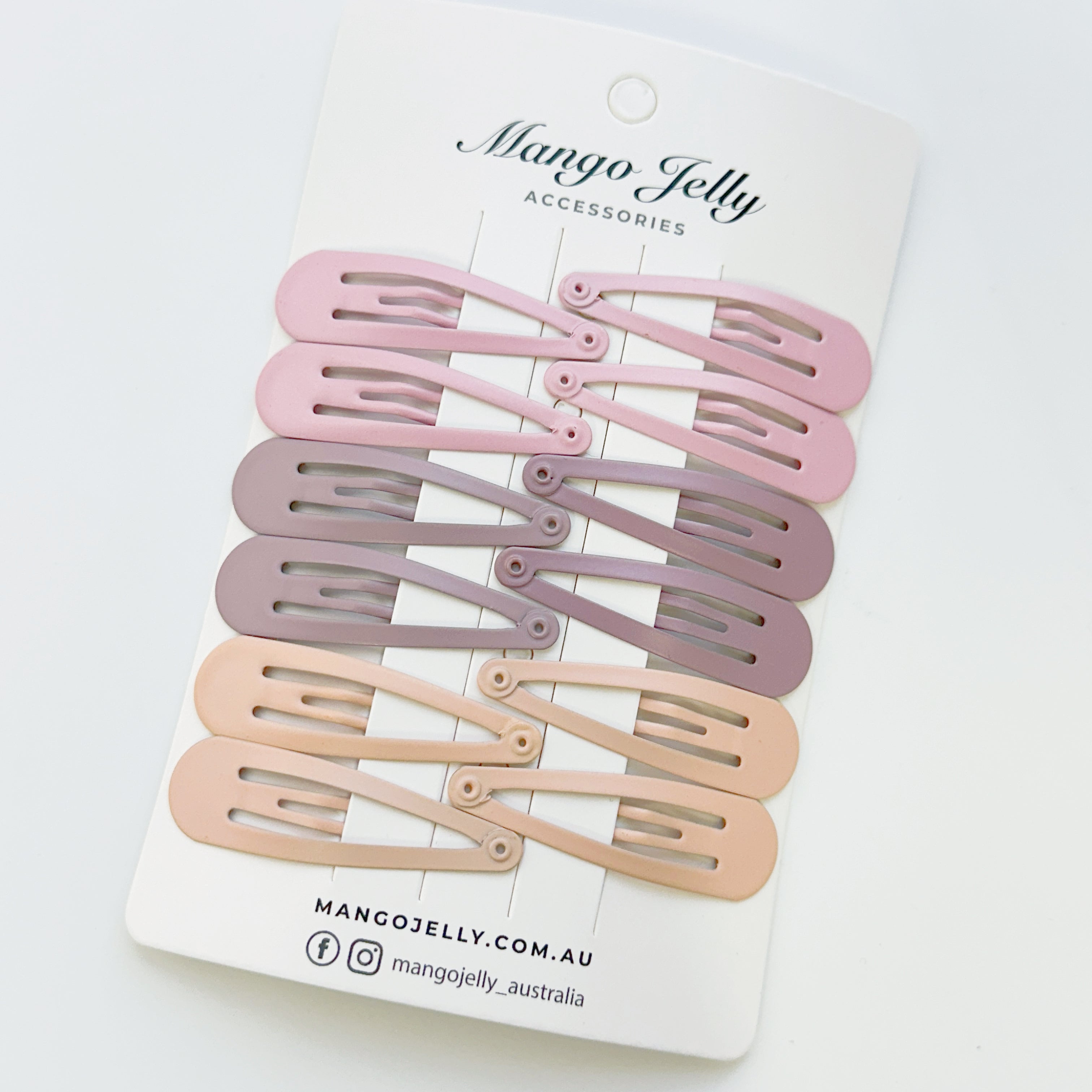 Essential Snap Hair clips - Dusty Pink - 6 Pieces
