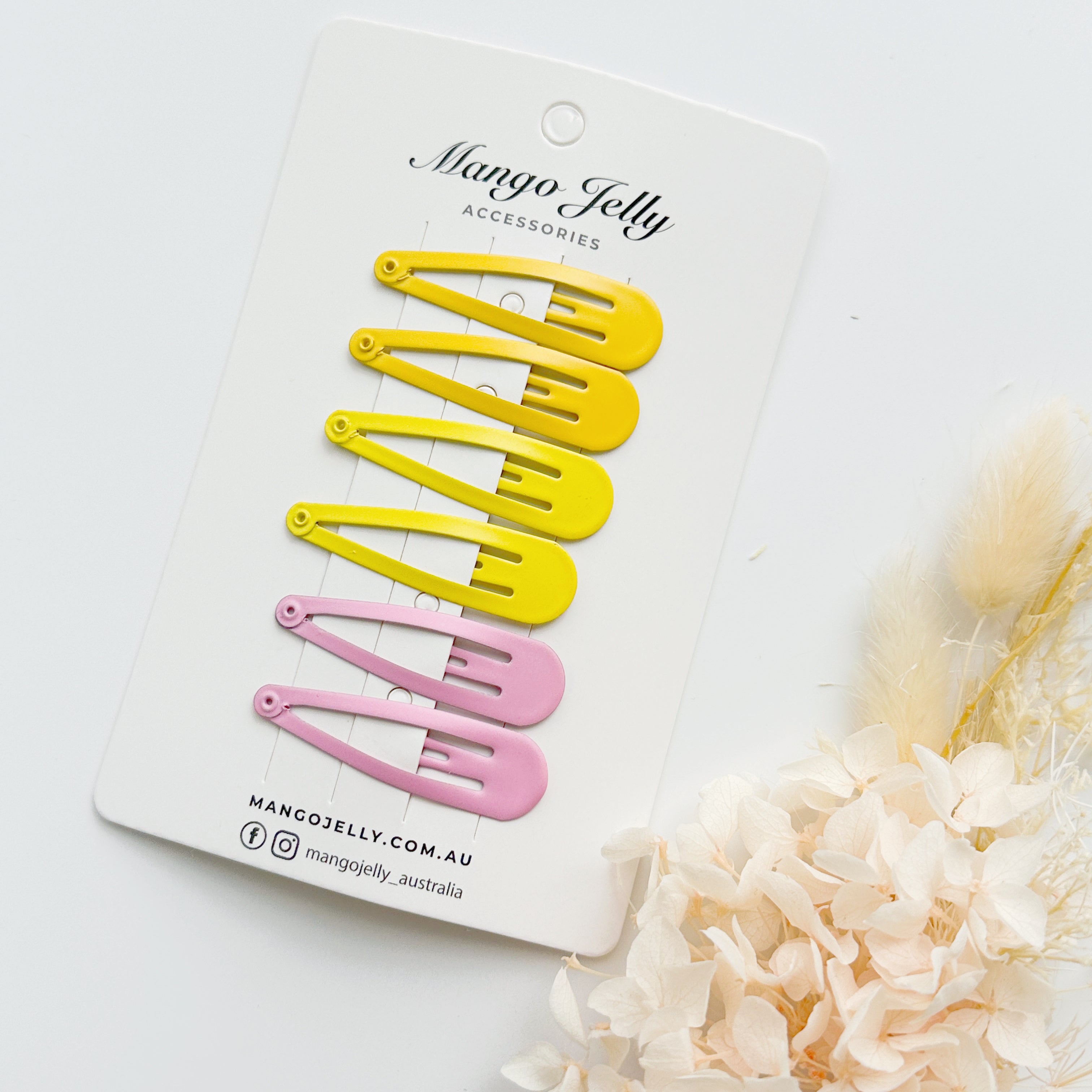 Essential Snap Hair clips - Lemon - 12 Pieces