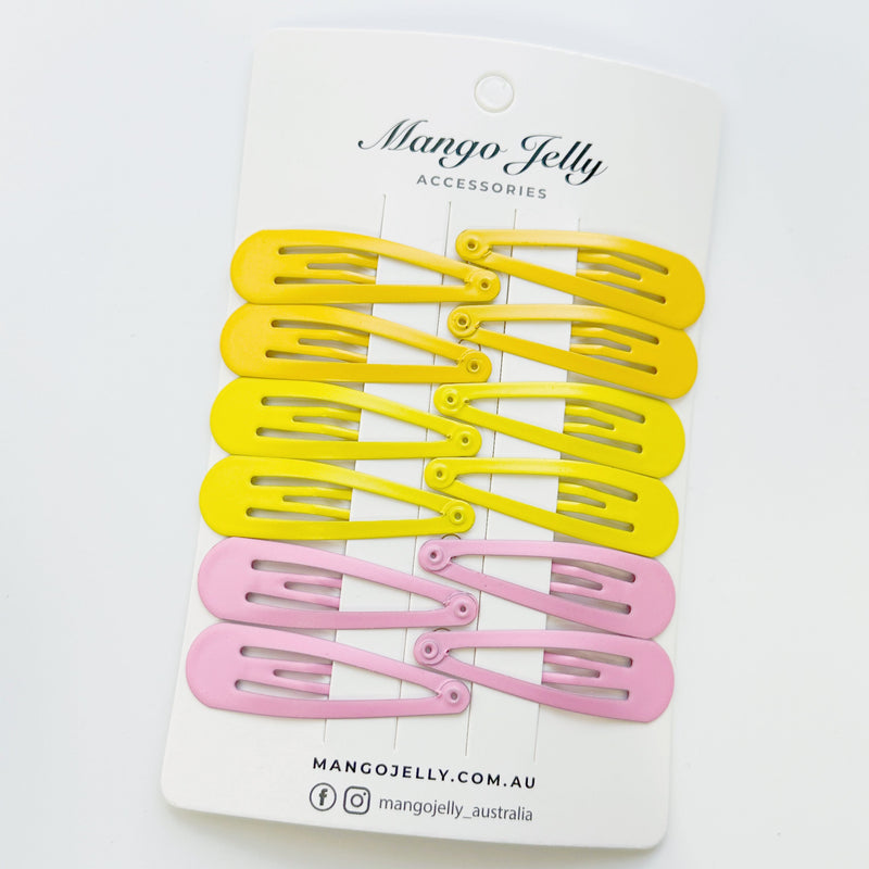 Essential Snap Hair clips - Lemon - 6 Pieces