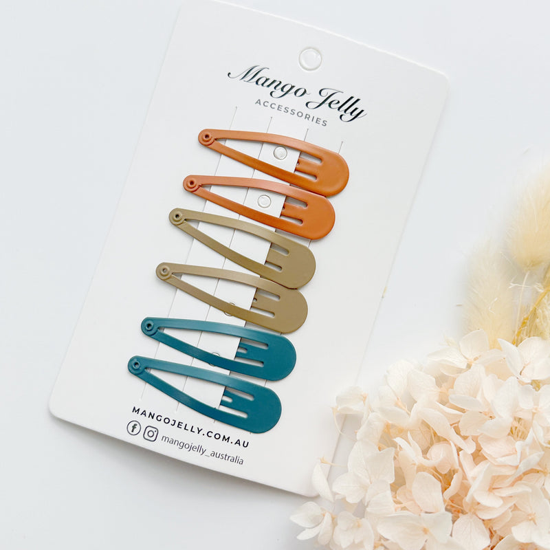 Essential Snap Hair clips - Natural - 6 Pieces