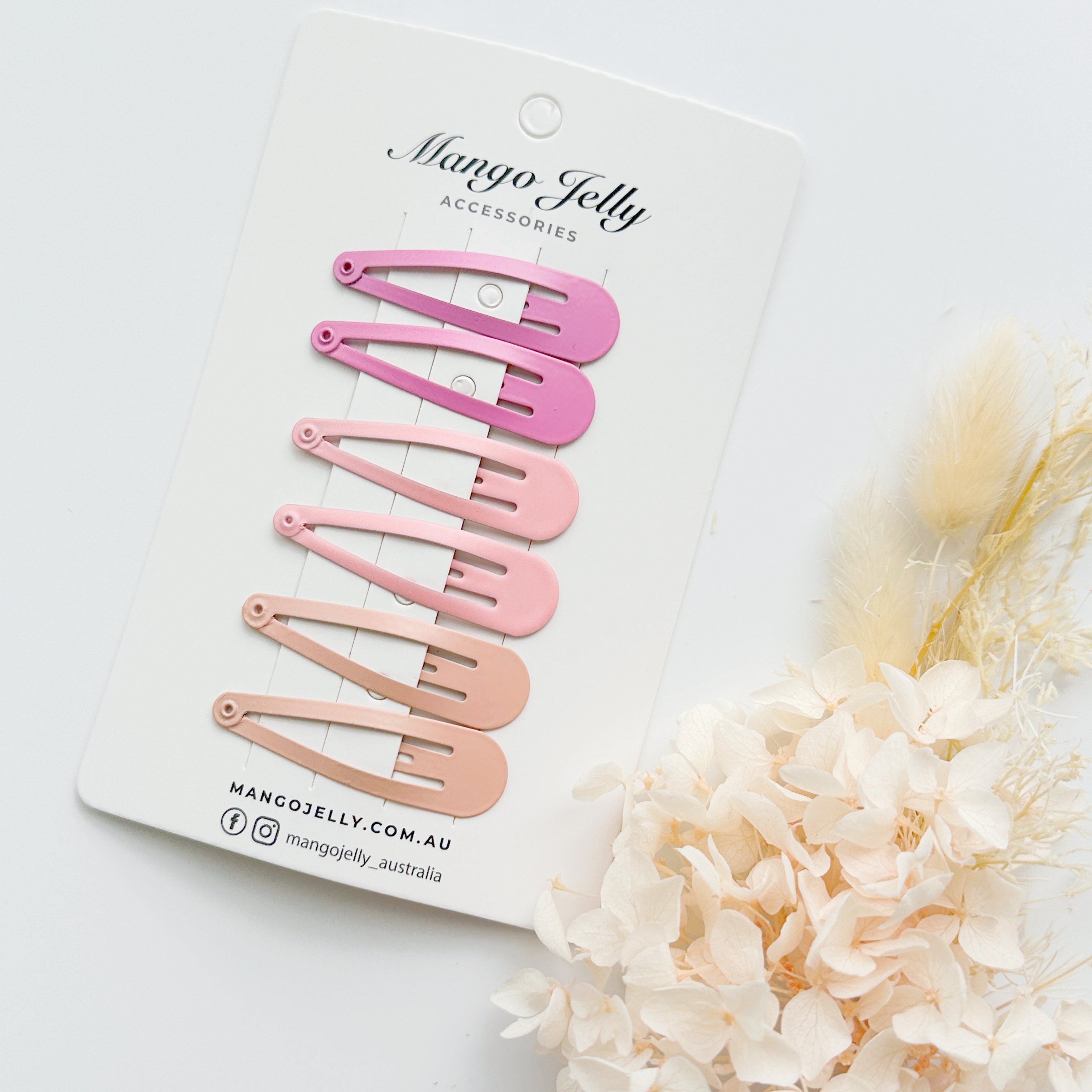 Essential Snap Hair clips - Pink - 6 Pieces