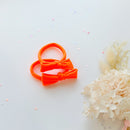 Handmade Simple Bow metal free hair ties - Neon - 1 Pairs - Neon Yellow