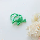 Handmade Simple Bow metal free hair ties -Sky - 1 Pairs - Pastel Blue