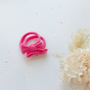 Handmade Simple Bow metal free hair ties - Candy - 1 Pairs - Pastel Pink