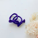 Handmade Simple Bow metal free hair ties - Violet - 1 Pairs - Violet