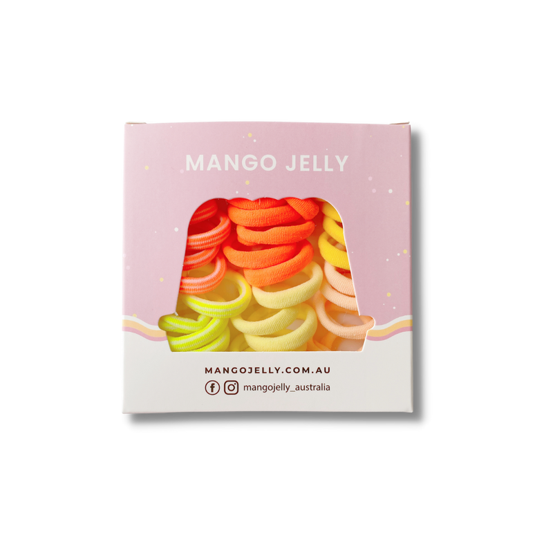 MANGO JELLY Metal Free Hair Ties (3cm) - CITRUS 36P -Twin Pack