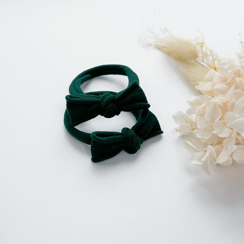 Handmade Simple Bows - School colours - Bottle Green - 3 pairs (save 15%)