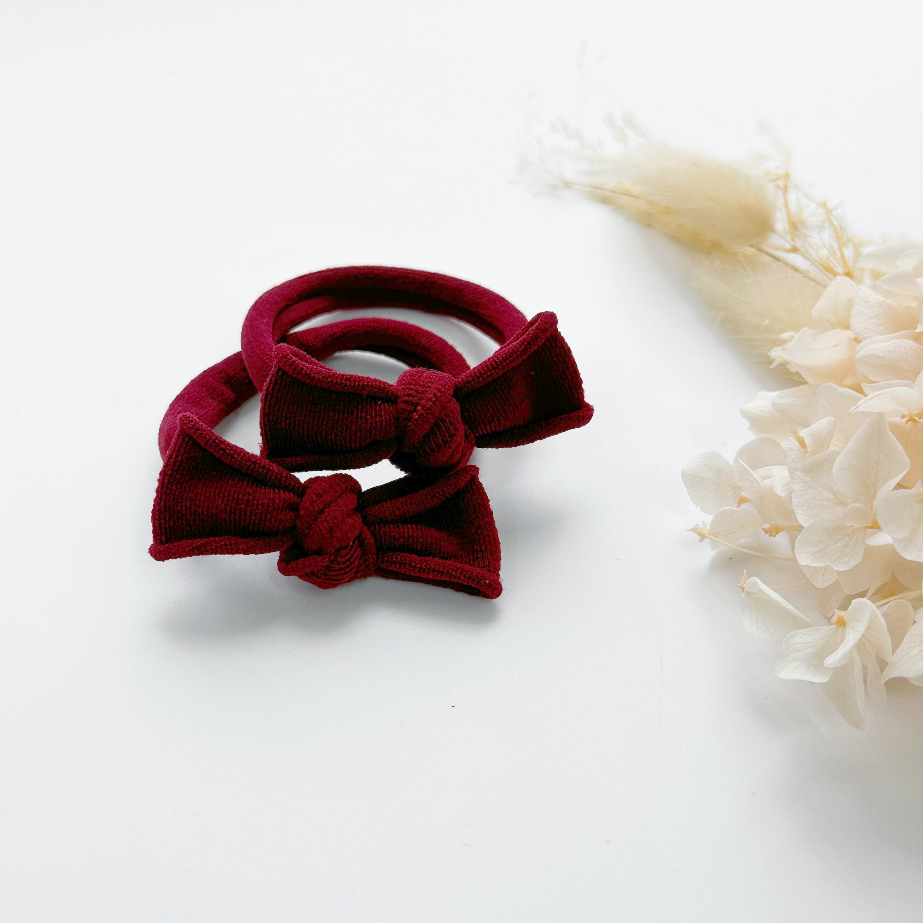 Handmade Simple Bows - School colours - Maroon - 3 pairs (save 15%)