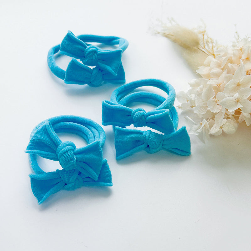 Handmade Simple Bows - School colours - Sky Blue - 3 pairs (save 15%)
