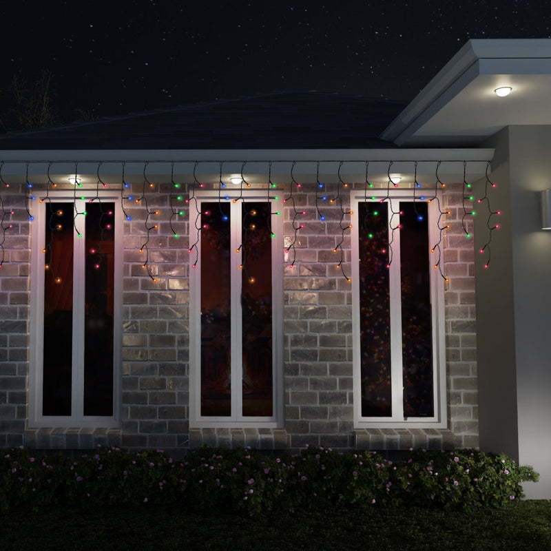 Solar 400 LED Icicle Lights available in 3 Colors - Multicolor