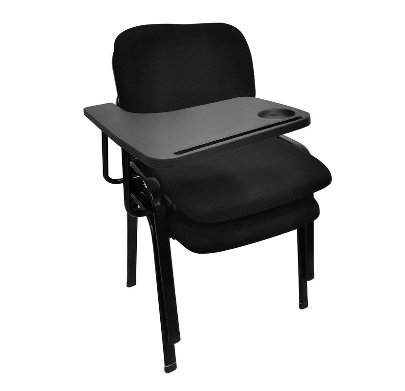 NNECN Lecture Chairs with Tablet Arm - Black, Set of 6
