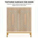 NNETMLT 5-Tier Shoe Cabinet with Geometric Pattern Doors-White/Natural