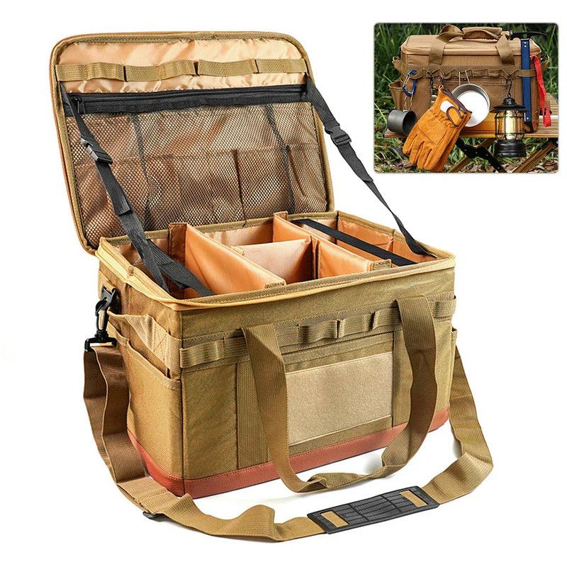 30L Camping Organizer Storage Bag Khaki