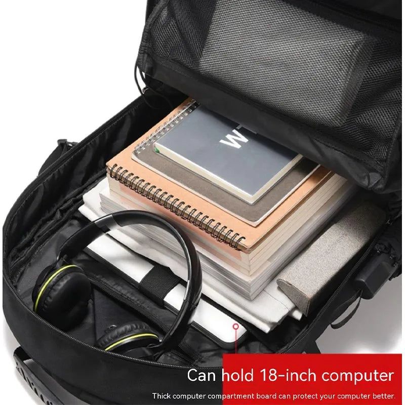 80L Mens Travel Backpack Waterproof Black