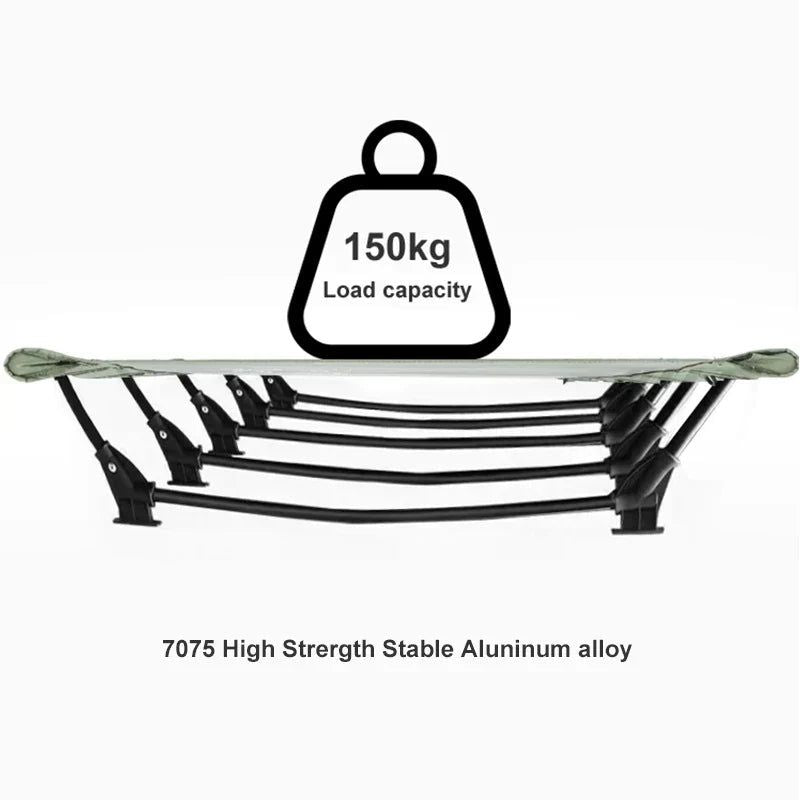 Portable Camping Cot Compact Folding Bed Green