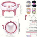 48-Needle Pink Knitting Machine Kit for DIY Crafts