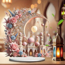 2D Ramadan Crescent Moon & Mosque Acrylic Decor