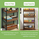 NNETMLT 4-Tier Wood Snack Rack Basket - Vintage Brown