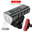 6400mAh USB Rechargeable Bike Light Black