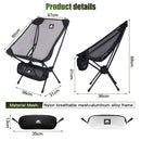2pcs Outdoor Folding Moon Chairs Black