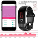 Fitness Bracelet Heart Blood Body Monitoring Black