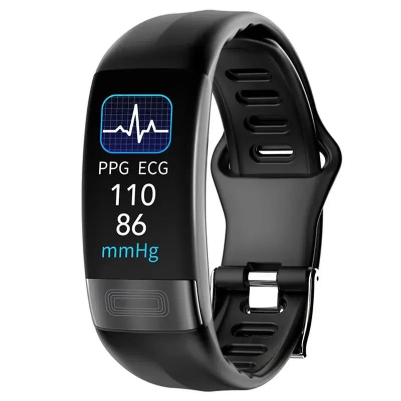 Fitness Bracelet Heart Blood Body Monitoring Black