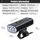 10000 Lumen Smart Bicycle Light Black