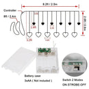 Waterproof Heart-Shaped LED Curtain String Lights