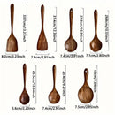 7-Piece Natural Teak Wooden Spoons for Cooking Set