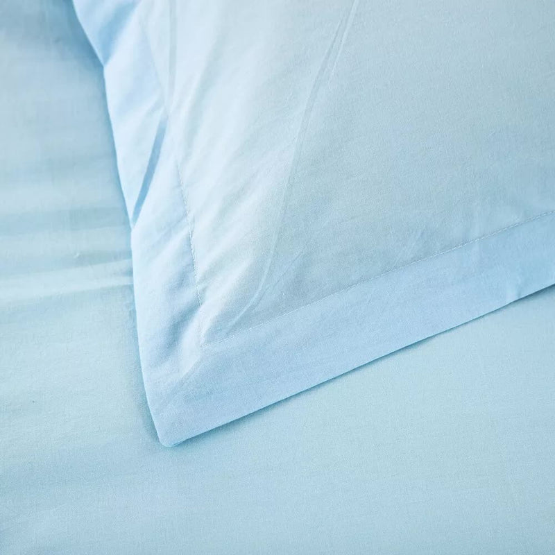 100% cotton Premium Doona Duvet Quilt Cover Set with Soft Pillowcases - Aqua-Double