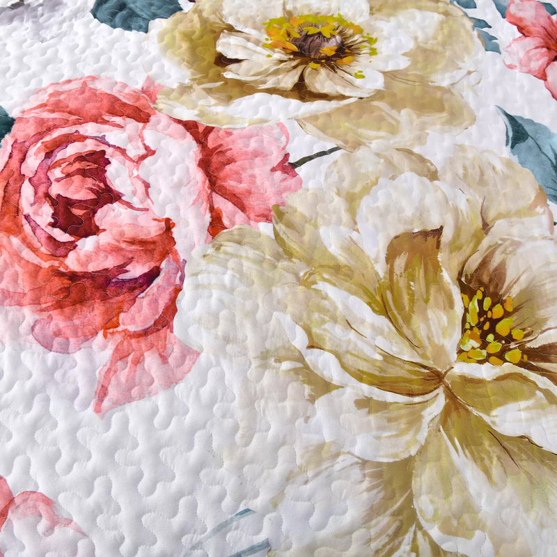 Vibrant Quilted Bedspread and Pillowcases Set: Add Color and Comfort to Your Space - Queen size