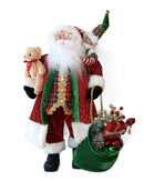 LUXURY SANTA WITH BEAR & ELF 61CM