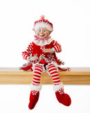 Christmas Candy Stripe Boy Elf Rd/Wh 65Cm