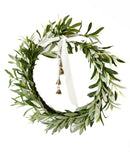 OLIVE WREATH WITH BOW & BELL 61CM