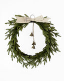 PINE WREATH W/BOW & BELL 50CM
