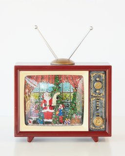 Xmas Tv Music Box Santa 17cm