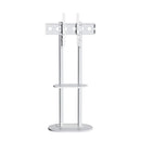 Minimalist Marble Textured Floor Tv Stand 32"-75" Strong Steel Tv Bracket Stable