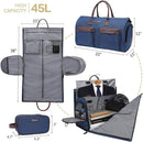 Dark Blue 45L Garment Duffel Bag - Men's Travel Suit Bag - Carry On Weekender