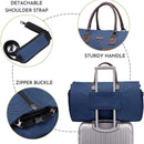 Grey 45L Garment Duffel Bag - Men's Travel Suit Bag - Carry On Weekender